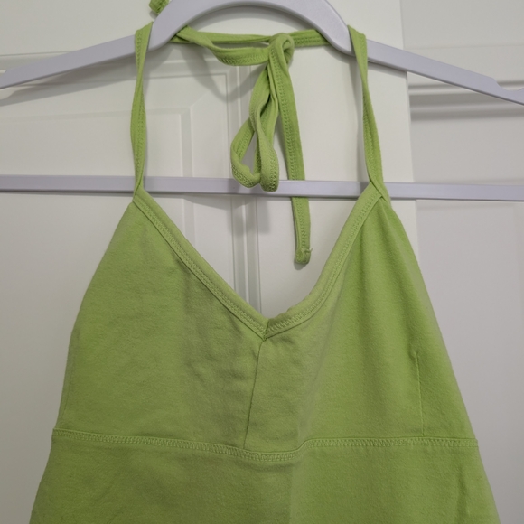 Y2K Light Lime Green Halter Camisole Size Large - Picture 3 of 6